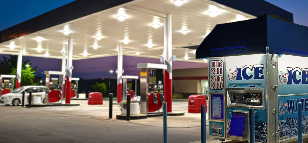 Kooler Ice Vending Machine at Gas Station